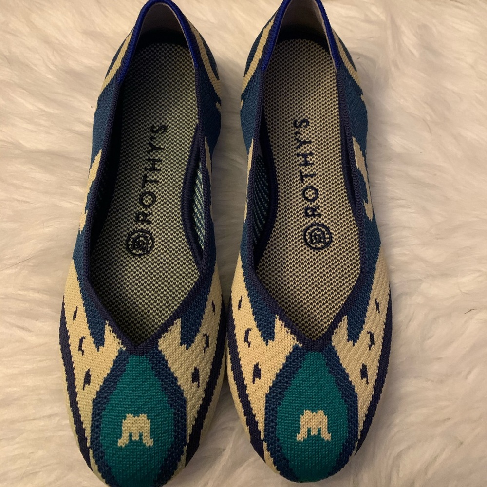 Rothys Round Moroccan Blue Flats-6.5